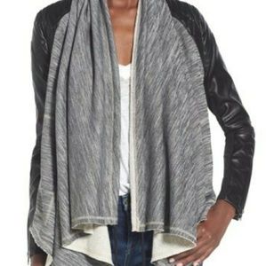 Anthropologie BLANKNYC Leather Drape Front Jacket
